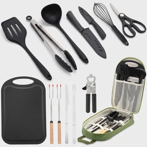 Wesqunie Camping Cooking Utensils Set, Cookware Set for Outdoor Hiking BBQ