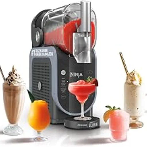 NinjaSLUSHi Professional Drink Maker, 7+ Servings, Black, FS301 | No Ice Needed, 5 Preset programs, Rapid Chill Technology, 7+ Servings, 88-Oz Easy-Fill Vessel,