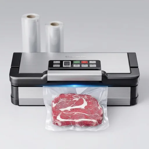 95kPa Vacuum Sealer Machine with AquaLock Technology, Dual-Pump Automatic Food Sealer for Dry & Moist Foods, Double Heat Seal, Built-in Cutter, Bag Storage & Accessory Hose,2 Bag Rolls,Stainless Steel