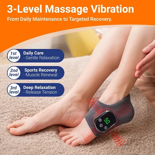 2026 Upgraded Foot Triple Method Massager - Cordless Heated Foot Massager with 5 Heat & 3 Vibration for Soreness Relief & Relaxation, Portable for Home, Office, Travel - Ideal Gift - 2-Pack Gray