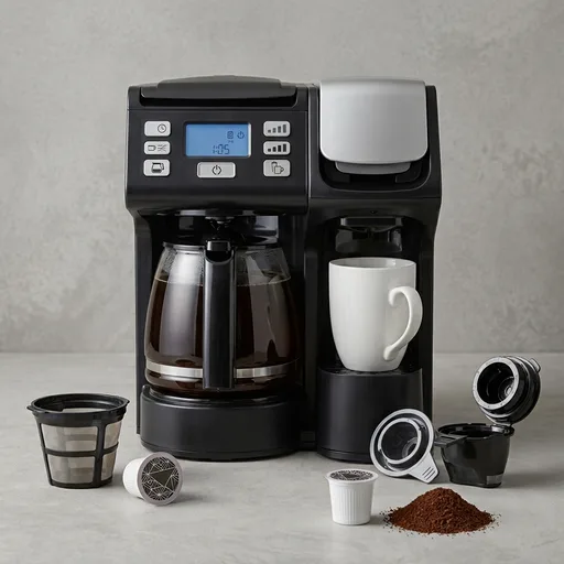 Hamilton Beach FlexBrew Trio 2-Way Coffee Maker, Compatible with K-Cup Pods or Grounds, Combo, Single Serve & Full 12c Pot, Black - Fast Brewing (49902)
