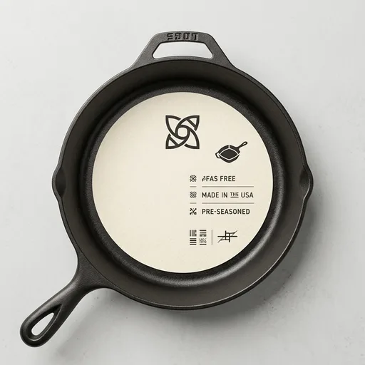 LodgePre-Seasoned Cast Iron Skillet, PFAS-Free, 12 Inches | Non-Toxic & Naturally Non-Stick Cast Iron Pan, Compatible with Oven, Stove, Grill & Campfire, Made i