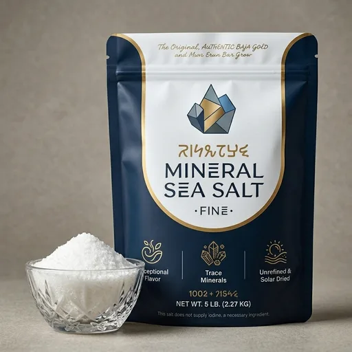 Baja Gold Signature Mineral Sea Salt - Recommended by Gary Brecka - Authentic Fine Grind Salt for Cooking & Baking | Natural Baja Salt for Culinary Uses | Great for Finishing Dishes | 5 lb. Resealable Bag, 1,500+ Servings