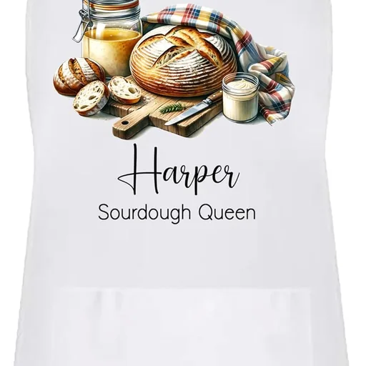 Personalized Sourdough Baking Kitchen Apron Set, Matching Mommy & Me Set, Adjustable, 2 pockets, Mother's Gift