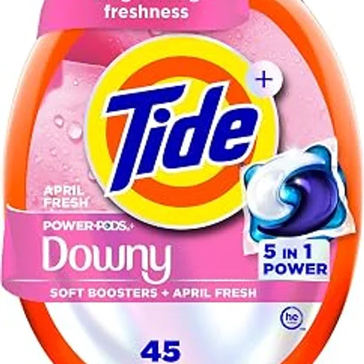 TidePower PODs + Downy Laundry Detergent Pods, 45 Count, Soft Boosters + April Fresh
