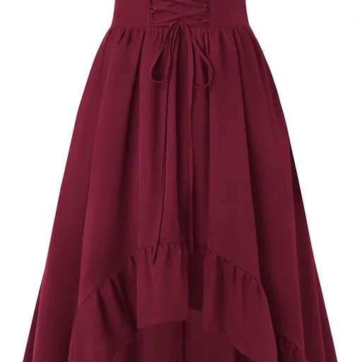 Scarlet Darkness Renaissance Costume Women Corset Dress Puff Sleeve Fairy Milkmaid Dresses
