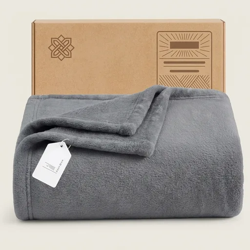 Bedsure Soft Fleece Throw Blanket for Couch Grey - Lightweight Fuzzy Cozy Halloween Decorations Blankets and Throws for Sofa, Couch, Travel, Camping, 50x60 inches