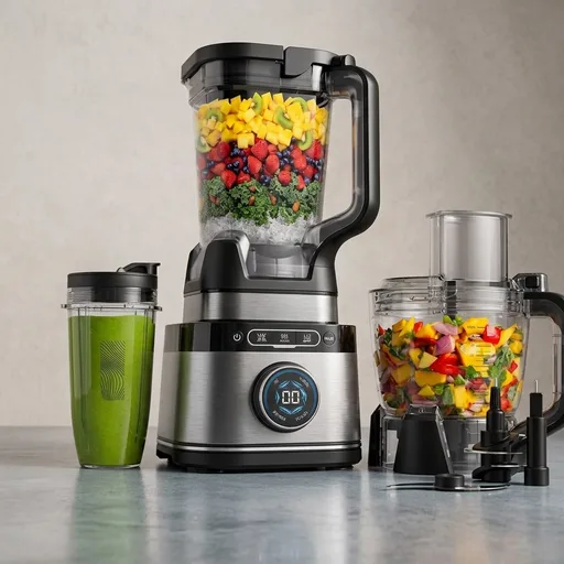 Ninja Kitchen System | Food Processor & Blender with BlendSense Technology | 8-Cup Bowl & 24-oz. To-Go Cup | For Smoothies, Cookie Dough, Salsa & More | 1800-Peak-Watt | Black | TB401