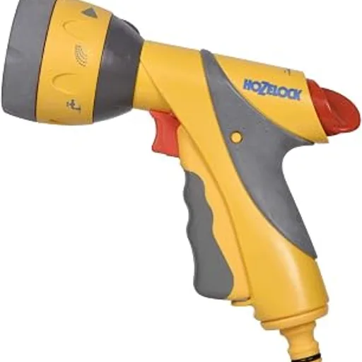 HozelockMulti-Jet Spray Gun Plus : Ideal for Daily or Intensive Use, Multi-task Gun, Ergonomic, Easy-to-use, Lockable and Flow-controlled: 6 Spray Patterns [268