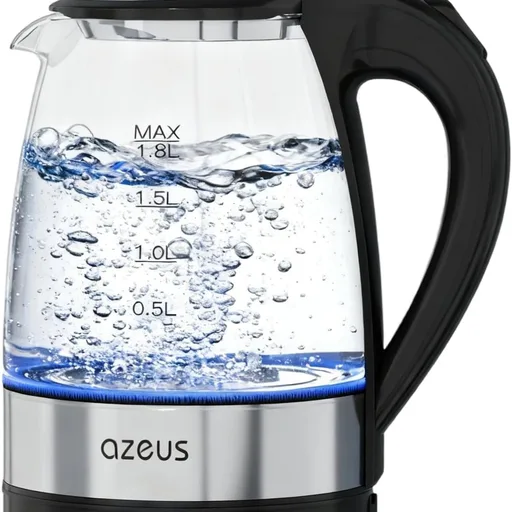 AZEUS Electric Kettle 1500W Tea Kettle, 1.8L Large Capacity with Auto Shut-Off and Boil-Dry Protection, BPA-Free