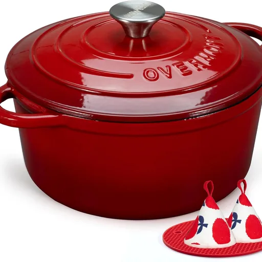 Overmont Enameled Cast Iron Dutch Oven