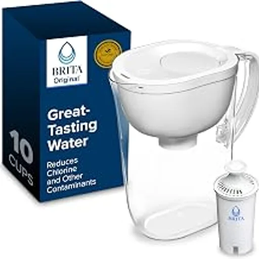 BRITALarge 10 Cup Water Filter Pitcher, Includes 1 Filter, Bright White