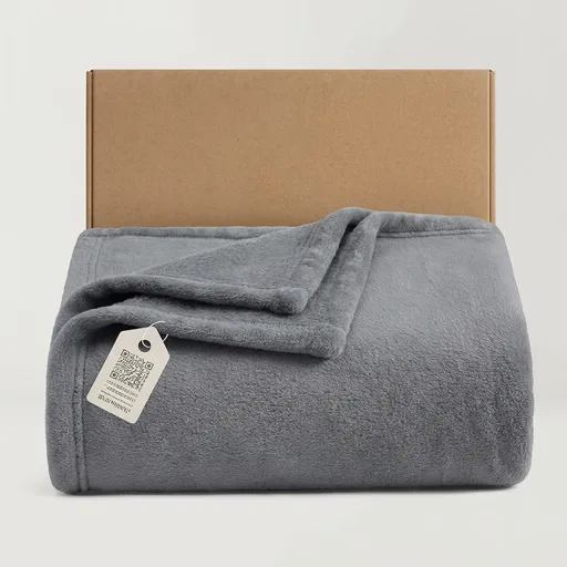 Bedsure GentleSoft Fleece Throw Blanket for Couch Grey - Lightweight Plush Fuzzy Cozy Soft Blankets and Throws for Sofa, Couch, Travel, Camping, 50x60 inches