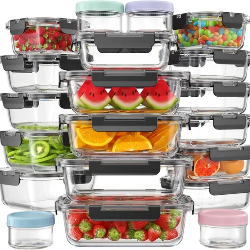 KEMETHY Glass Food Storage Containers with Lids