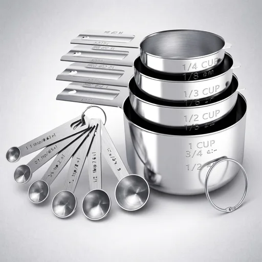Stainless Steel Measuring Cups & Spoons Set