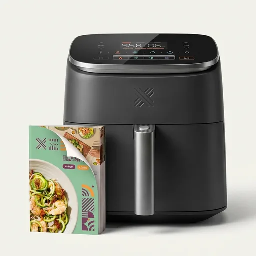 Cosori 9-in-1 TurboBlaze Air Fryer 6 Qt, PFAS-Free Ceramic Coating, 90°–450°F, Precise Heating for Even Results, Air Fry, Roast, Bake, Broil, Dry, Frozen, Proof, Reheat, Keep Warm, 120V, Dark Gray