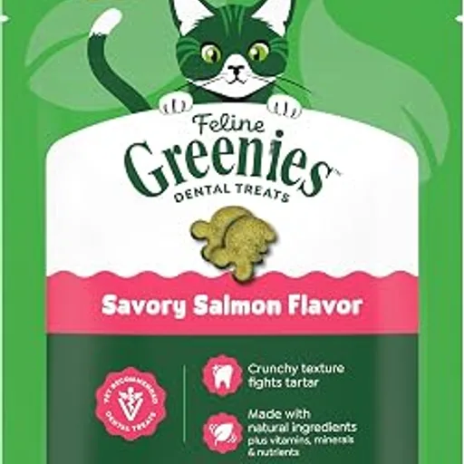 Greenies Feline Natural Crunchy Dental Cat Treats, Salmon Flavor, 4.6 oz