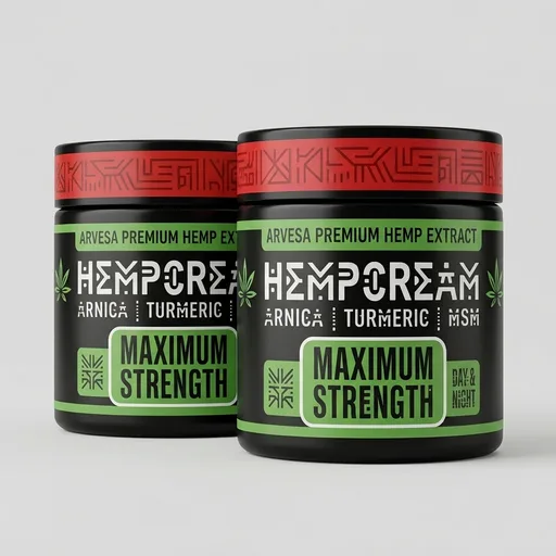 (2 Pack) Hemp Cream 8 OZ - Maximum Strength - Natural Hemp Oil Extract Gel Rub with MSM - Glucosamine - Arnica - Turmeric - Formulated in USA
