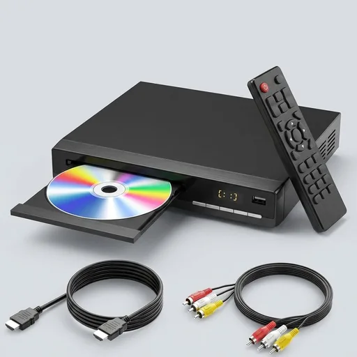 DVD Players for TV with HDMI,Plays All Regions and Formats,CD Player for Home,Support 1080P Video/CD/DVD/VCD/JPEG/USB, Remote, HDMI and RCA Cables Included