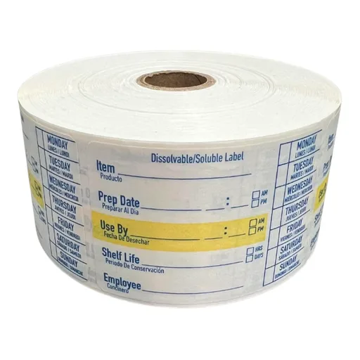 2x3 Dissolvable Food Labels, 1000 Food Container Stickers, Blue