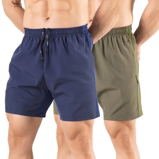 Gaglg Men's 5" Running Shorts 2 Pack Quick Dry Athletic Workout Gym Shorts with Zipper Pockets