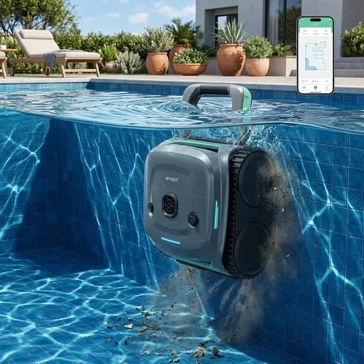WYBOT C2 Cordless Robotic7 Pool Cleaner, Dual Filtrations, Floor, Wall &Waterline Cleaning, App Scheduling, Smart Navigation, Pool Vacuum for Inground Pool 7