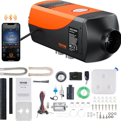 VEVOR 8KW Diesel Heater, Parking Heater with Automatic Altitude Adjustment, Max 18045 ft, Bluetooth App Control Diesel Air Heater, Remote Control and LCD, for Car SUV Trailer Camper Van Boat Garage | Bluetooth App Control, Portable Parking Heater, Automatic Altitude Adjustment Max 18045 ft, Remote Control and LCD