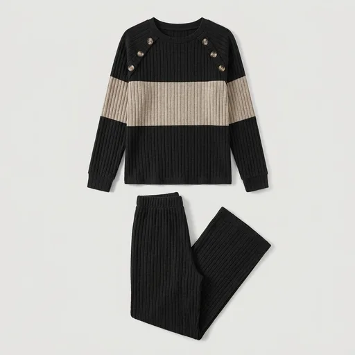 WIHOLL Lounge Sets for Women 2 Piece Button Fall Outfits Airport Sweater