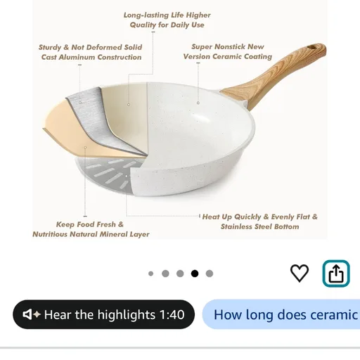 SENSARTE Ceramic Cookware Set