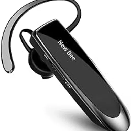New BeeBluetooth Earpiece V5.0 Wireless Handsfree Headset with Microphone 24 Hrs Driving Headset 60 Days Standby Time for iPhone Android Samsung Laptop Trucker