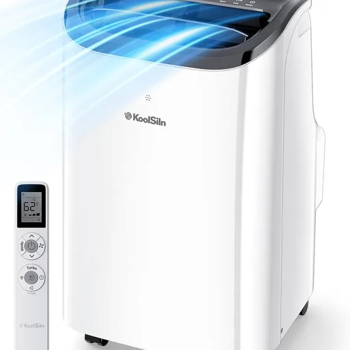 12,000 BTU Portable Air Conditioner Cools Up to 550 Sq.Ft, Auto-Evaporation Low Noise Portable AC Unit with Remote Control Fits for Large Room, Office, Garage, White