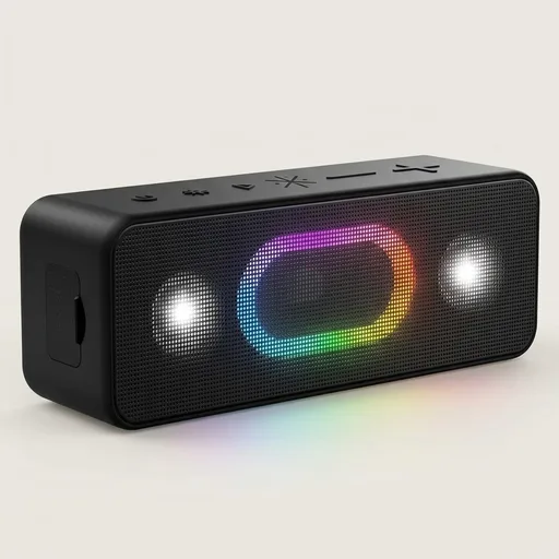 OHAYO Bluetooth Speaker, Wireless Portable Outdoor Speakers, Bold Sound and Ambient Light, IPX6 Waterproof, 24H Playtime, TWS Pairing, Built-in Mic, Home/Travel/Beach Essential, Birthday Gift, Black