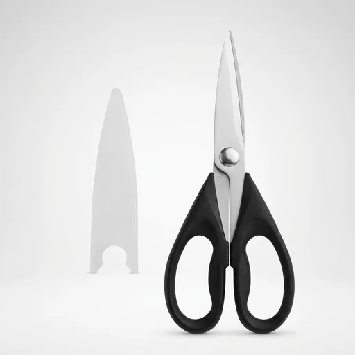 KitchenAid All Purpose Kitchen Shears with Protective Sheath Durable Stainless Steel Scissors, Dishwasher Safe, Soft Grip Comfort Handle, 8.72 Inch, Black