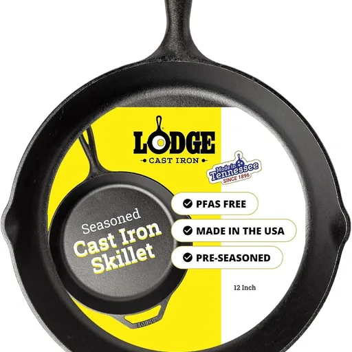 Lodge Pre-Seasoned Cast Iron Skillet, PFAS-Free, 12 Inches