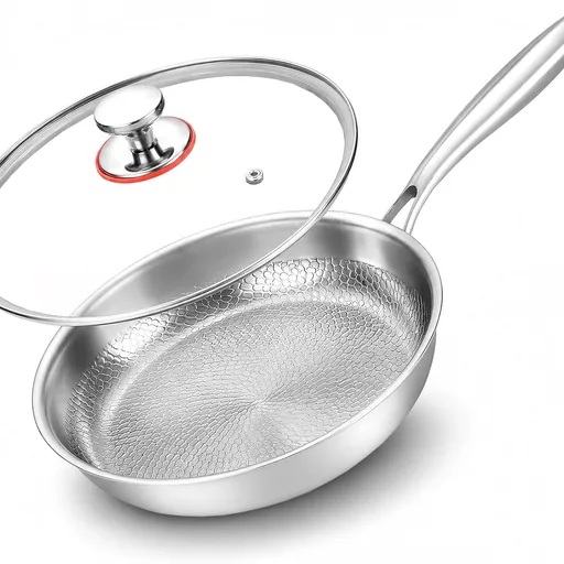 10-Inch Titanium Alloy Hammered Frying Pan with Lid