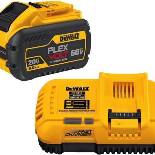 DEWALT 60V MAX* FLEXVOLT Lithium Battery with Charger, 9-Ah (DCB118X1)