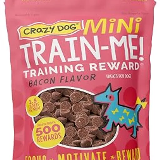 Crazy DogMini Train-Me! Training Treats, Bacon, 10 oz Bag, 500 Treats