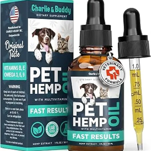 Hemp Oil for Dogs, Cats - Natural Calming Pet Anxiety, Stress & Pain Relief