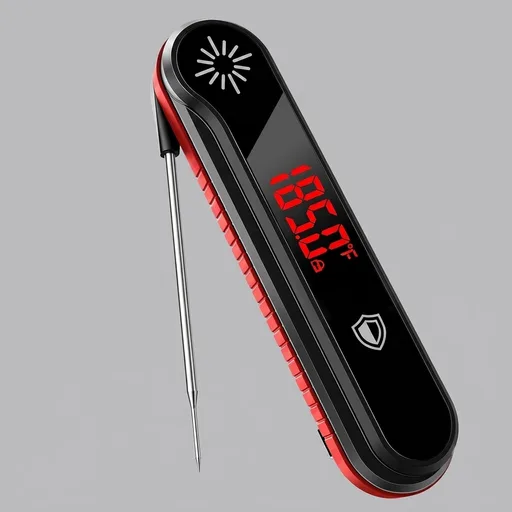 0.3s Ultra‑Fast Instant Read Meat Thermometer, IP67 Waterproof Food Thermometer with Rotating Display & Calibration Function for Grill BBQ Frying Kitchen Cooking(Red)