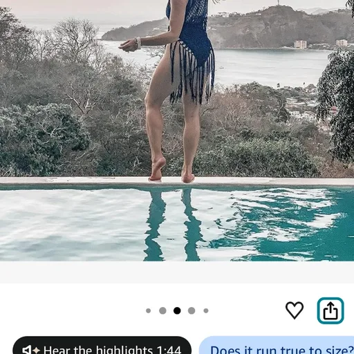 Ekouaer Crochet Bikini Cover-Up Dress