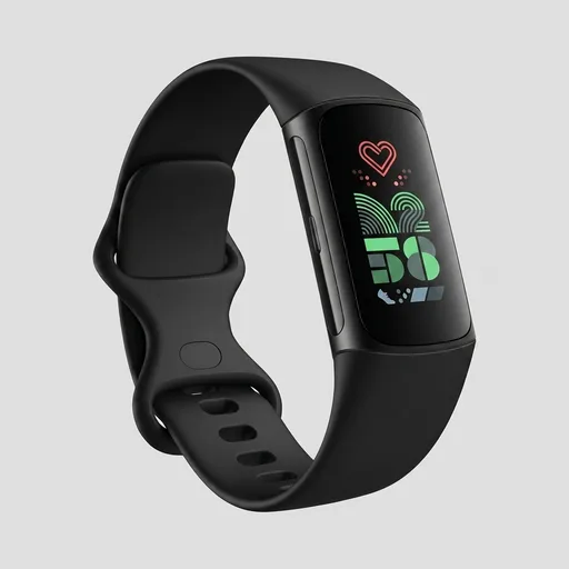 Fitbit Charge 6 Fitness Tracker with Google Apps - Heart Rate on Exercise Equipment - 3-Month Google Health Premium Membership Included - Health Tools - Obsidian/Black - Small&Large Bands Included