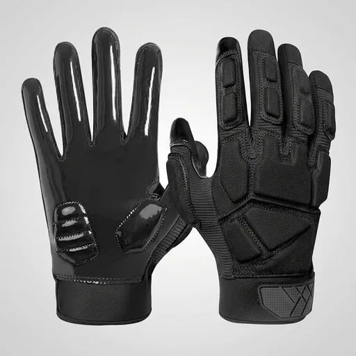 RIGWARL Lineman Gloves Football Adult, Padded White and Black Football Gloves Men with Thick Hand Protection and Palm Padding for Offensive Defensive Linemen an