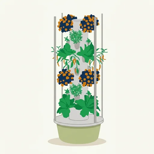 BAOSHISHAN 7 Layer 28 Pods Hydroponic Growing Tower with Foldable LED Light | Durable ABS Space-Saving Tower, Smart Water Circulation, Year-Round Indoor Veggies, Herbs & Fruits, Beginner-Friendly Kit