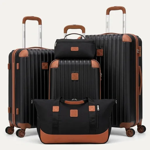 Cosbarn Luggage Sets 5 Piece Suitcases with Wheels, Suitcase Set ABS Hard Case Luggage with TSA Lock Spinner Wheels Durable Travel Luggage