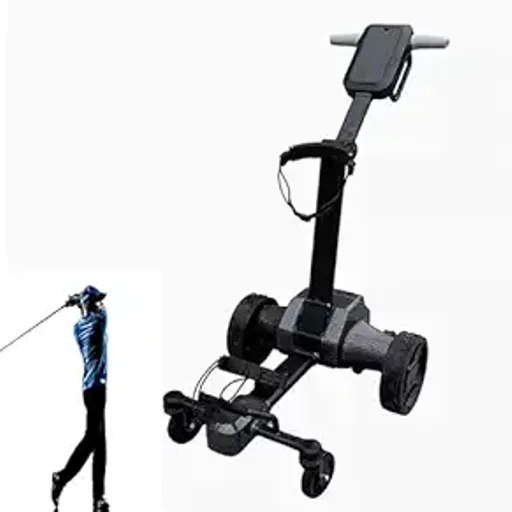 Electric Golf Push Cart, Foldable Smart Robotic Caddy with 6-Axis Gyroscope, APP Control, Automatic Follow, Range Up to 40 km for Golf Courses