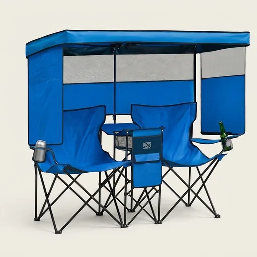 Double Beach Chair with Canopy