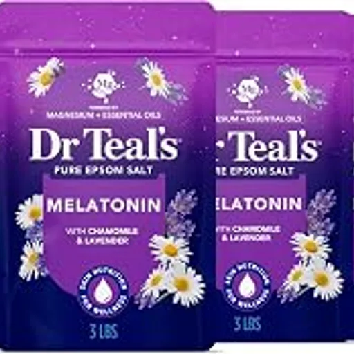Dr Teal'sPure Epsom Salt, Melatonin Sleep Soak with Essential Oil Blend, 3 lb (Pack of 4)