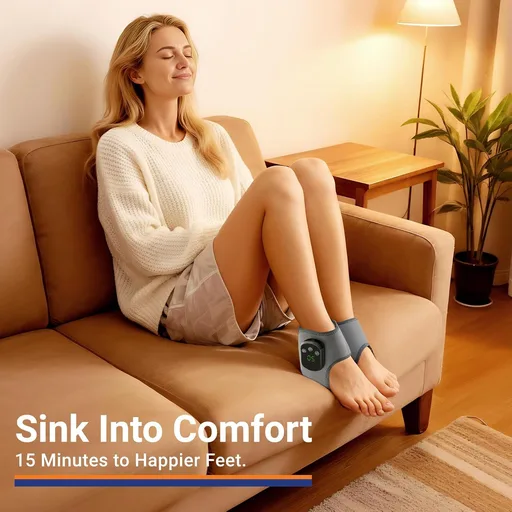 2026 Upgraded Foot Triple Method Massager - Cordless Heated Foot Massager with 5 Heat & 3 Vibration for Soreness Relief & Relaxation, Portable for Home, Office, Travel - Ideal Gift - 2-Pack Gray