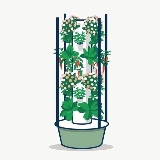 BAOSHISHAN 7 Layer 28 Pods Hydroponic Growing Tower with Foldable LED Light | Durable ABS Space-Saving Tower, Smart Water Circulation, Year-Round Indoor Veggies, Herbs & Fruits, Beginner-Friendly Kit