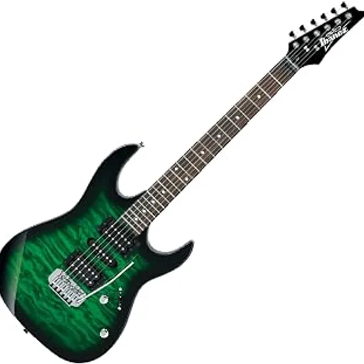 IbanezGIO Series GRX70QA - Transparent Emerald Burst | Standard electric guitar with poplar body, maple neck and floating tremolo bridge